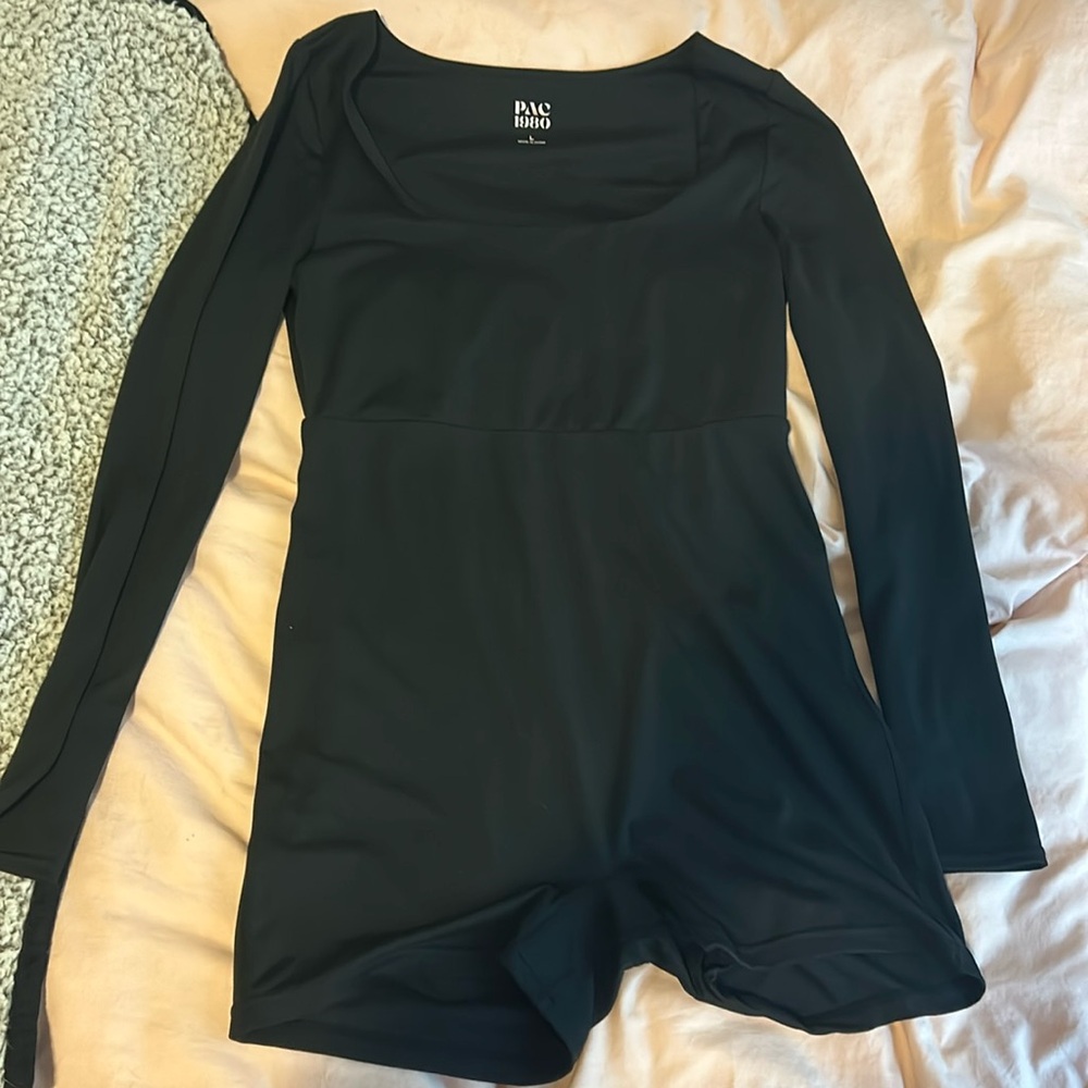PacSun, black romper, shorts
